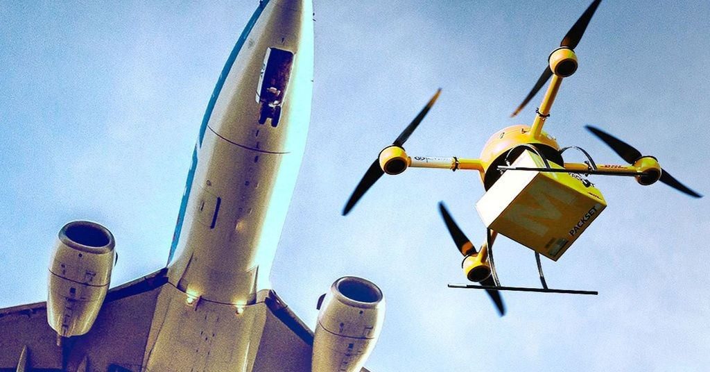 dron y avión
